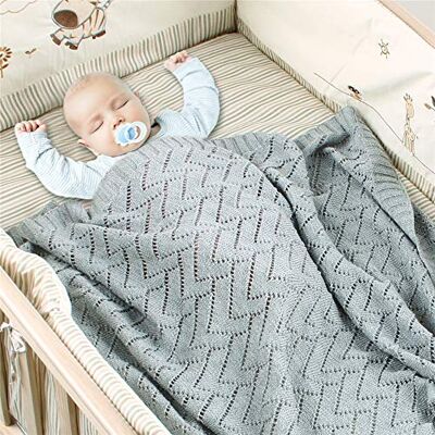 Surwin Couverture Bébé en Tricot, Couvertures Tissée de Moelleuses, Couleur unie, Naissance Literie Bébé Chaud Hiver Gigoteuses d?emmaillotage pour Fille Enfant Garçon (Blanc gris,100x80cm) Surwin Couverture Bébé en Tricot, Couvertures Tissée de Moelleuses, Couleur unie, Naissance Literie Bébé Chaud Hiver Gigoteuses d?emmaillotage pour Fille Enfant Garçon (Blanc gris,100x80cm)