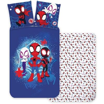 Disney Spidey Amis Extraordinaires Housse de Couette Bébé 100x135 + Taie 40x60 Parure de lit bébé Lit à barreaux 60x120 & 70x140 Trio en pleine mission dans le ciel Marvel Disney Spidey Amis Extraordinaires Housse de Couette Bébé 100x135 + Taie 40x60 Parure de lit bébé Lit à barreaux 60x120 & 70x140 Trio en pleine mission dans le ciel Marvel