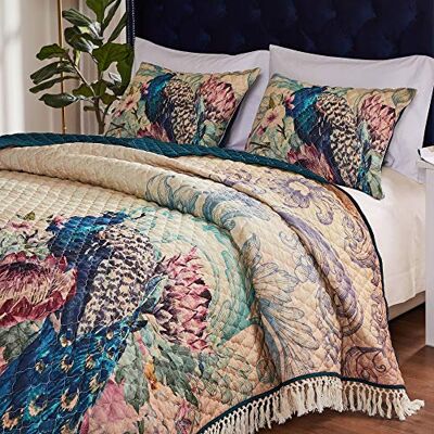 Greenland Home Fashions Greenland Home Barefoot Bungalow Eden Peacock Parure de lit 3 pièces pour très grand lit/très grand lit californien Écru Greenland Home Fashions Greenland Home Barefoot Bungalow Eden Peacock Parure de lit 3 pièces pour très grand lit/très grand lit californien Écru
