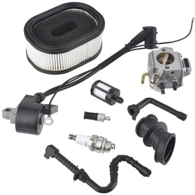 Cancanle Carburateur avec Bobine d'allumage Tune Up Filtre à air Bougie d'allumage pour Tronçonneuses Stihl 044046 MS440 MS 460 Cancanle Carburateur avec Bobine d'allumage Tune Up Filtre à air Bougie d'allumage pour Tronçonneuses Stihl 044046 MS440 MS 460