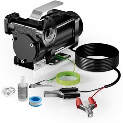 WilTec Pompe de transfert essence et diesel – pompe 180 W – débit 40 l/min – refoulement max. 10 m, aspiration max. 2 m – Transvasement vide fût WilTec Pompe de transfert essence et diesel – pompe 180 W – débit 40 l/min – refoulement max. 10 m, aspiration max. 2 m – Transvasement vide fût