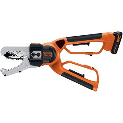 Black & Decker Coupe-Branches Electrique Alligator Sans Fil, 18V 2 Ah, 1,9 m/sec, Guide de 10 cm, 3,5 kg, Coupe des Branches Jusqu'à 10 cm, Livré avec 1 Batterie et 1 Chargeur, GKC1000L-QW Black & Decker Coupe-Branches Electrique Alligator Sans Fil, 18V 2 Ah, 1,9 m/sec, Guide de 10 cm, 3,5 kg, Coupe des Branches Jusqu'à 10 cm, Livré avec 1 Batterie et 1 Chargeur, GKC1000L-QW