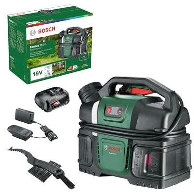 Bosch Nettoyeur haute pression portable Fontus 18V-6 pour vélo (réservoir d’eau de 6 L, 8 réglages de pression, espace de rangement pour le tuyau et le pistolet, avec 1 batterie 18V 2,0 Ah, chargeur) Bosch Nettoyeur haute pression portable Fontus 18V-6 pour vélo (réservoir d’eau de 6 L, 8 réglages de pression, espace de rangement pour le tuyau et le pistolet, avec 1 batterie 18V 2,0 Ah, chargeur)