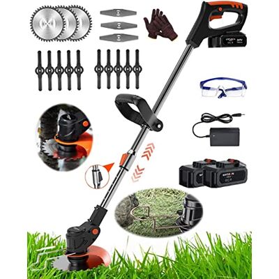 PIGE Coupe-Bordures De Jardin sans Fil À Lame en Métal Robuste 2 Débroussailleuses Électriques Alimentées par Batterie 24 V avec Poignée Télescopique avec Lames en Métal PIGE Coupe-Bordures De Jardin sans Fil À Lame en Métal Robuste 2 Débroussailleuses Électriques Alimentées par Batterie 24 V avec Poignée Télescopique avec Lames en Métal