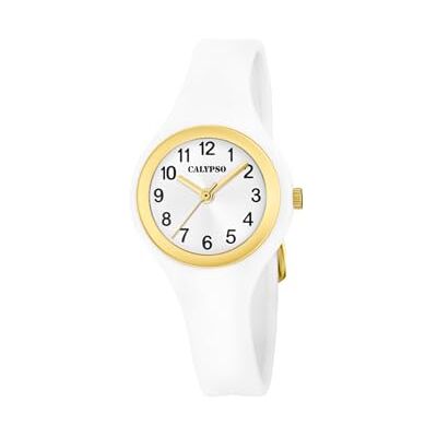 Calypso K5877/1 Montre tendance pour femme avec boîtier en silicone blanc Calypso K5877/1 Montre tendance pour femme avec boîtier en silicone blanc