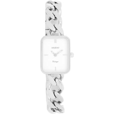 Oozoo Montre vintage pour femme Avec bracelet en métal épais Montre moderne pour femme Élégante montre analogique Rectangulaire C20360_C20364_Parent (boîtier 20 x 26 mm), Argent/blanc Oozoo Montre vintage pour femme Avec bracelet en métal épais Montre moderne pour femme Élégante montre analogique Rectangulaire C20360_C20364_Parent (boîtier 20 x 26 mm), Argent/blanc
