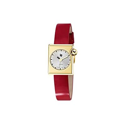 Lip Mach 2000 Mini Square Doré Montre Femme Bracelet Cuir Rouge 671186 Lip Mach 2000 Mini Square Doré Montre Femme Bracelet Cuir Rouge 671186