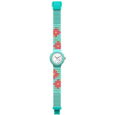 HIP HOP Montre Femme Mosaic Cadran Blanc e Bracelet in silicium Vert-Rose, Mouvement Seul Temps 3H Quartz, multicolore, TALLA ÚNICA, bracelet HIP HOP Montre Femme Mosaic Cadran Blanc e Bracelet in silicium Vert-Rose, Mouvement Seul Temps 3H Quartz, multicolore, TALLA ÚNICA, bracelet