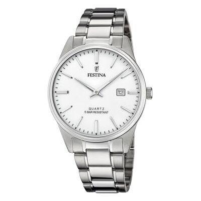 Festina Montre homme F20511/2 acier classique boîtier en acier inoxydable 316l argenté bracelet en acier inoxydable 316l argenté, argent métallique, Classique Festina Montre homme F20511/2 acier classique boîtier en acier inoxydable 316l argenté bracelet en acier inoxydable 316l argenté, argent métallique, Classique