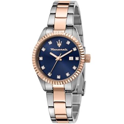 Maserati Montre Femme, Collection COMPETIZIONE, en Acier Inoxydable, PVD Or Rose R8853100507, Argent, 31mm, bracelet Maserati Montre Femme, Collection COMPETIZIONE, en Acier Inoxydable, PVD Or Rose R8853100507, Argent, 31mm, bracelet