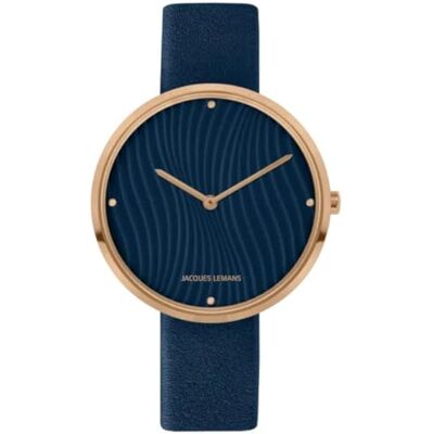 JACQUES LEMANS Montre analogique à quartz pour femme 32017057, bleu, talla única, Bracelet JACQUES LEMANS Montre analogique à quartz pour femme 32017057, bleu, talla única, Bracelet