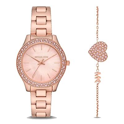 Michael Kors Montre Liliane pour femme, mouvement à quartz trois aiguilles avec bracelet en acier inoxydable ou en céramique Michael Kors Montre Liliane pour femme, mouvement à quartz trois aiguilles avec bracelet en acier inoxydable ou en céramique