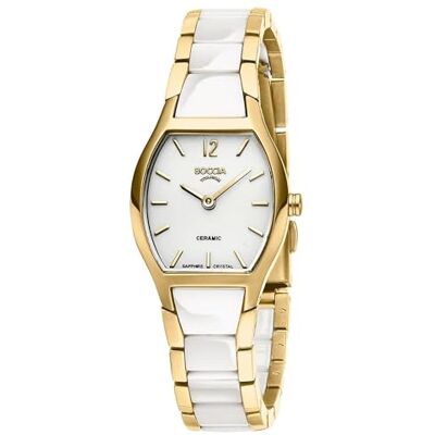 Boccia Titanium 3361-03 Montre bracelet pour femme (Titanium, céramique, bicolore, 23 mm, cadran blanc, quartz, bracelet en céramique de titane, or blanc, verre saphir, étanche 5) Boccia Titanium 3361-03 Montre bracelet pour femme (Titanium, céramique, bicolore, 23 mm, cadran blanc, quartz, bracelet en céramique de titane, or blanc, verre saphir, étanche 5)