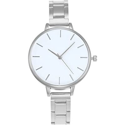 INGRAX Montres Dames Montre Noir Couleur Grand Cadran Rond Dames Montres Hommes Simple Mini Large Bande en Acier Inoxydable Montres pour Femmes Design Décent Hommes INGRAX Montres Dames Montre Noir Couleur Grand Cadran Rond Dames Montres Hommes Simple Mini Large Bande en Acier Inoxydable Montres pour Femmes Design Décent Hommes