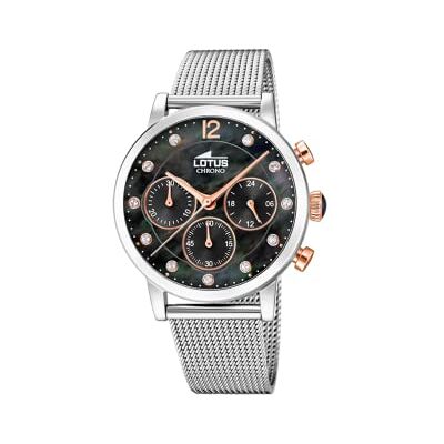 Lotus Horloge 18676/4, Argent/Noir, mittel, Bracelet Lotus Horloge 18676/4, Argent/Noir, mittel, Bracelet