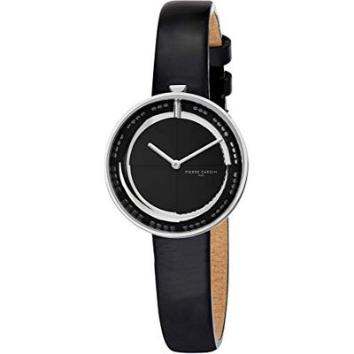 Pierre Cardin Montre Femme Analogique Quartz Marais, Argent/Noir, sangle Pierre Cardin Montre Femme Analogique Quartz Marais, Argent/Noir, sangle
