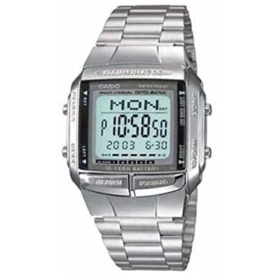 Casio Montre numérique à quartz pour homme avec bracelet en acier inoxydable DB-360-1A, tons argentés, bracelet Casio Montre numérique à quartz pour homme avec bracelet en acier inoxydable DB-360-1A, tons argentés, bracelet