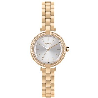 BREIL Montre pour femme Collection SYBILLE EW0530 Montre à quartz uniquement avec cadran analogique argenté Mouvement VJ21 TIME MODULE Montre à quartz Bracelet en acier, IP Gold, Bracelet BREIL Montre pour femme Collection SYBILLE EW0530 Montre à quartz uniquement avec cadran analogique argenté Mouvement VJ21 TIME MODULE Montre à quartz Bracelet en acier, IP Gold, Bracelet
