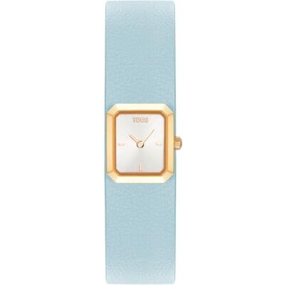 TOUS Montre analogique avec bracelet en cuir bleu et acier doré Karat Emerald Mini Réf : 3000151000 TOUS Montre analogique avec bracelet en cuir bleu et acier doré Karat Emerald Mini Réf : 3000151000
