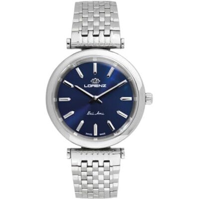 Lorenz Bel Ami 090023BB Montre classique à quartz Swiss Made Montre avec boîtier et bracelet en acier Lorenz Bel Ami 090023BB Montre classique à quartz Swiss Made Montre avec boîtier et bracelet en acier