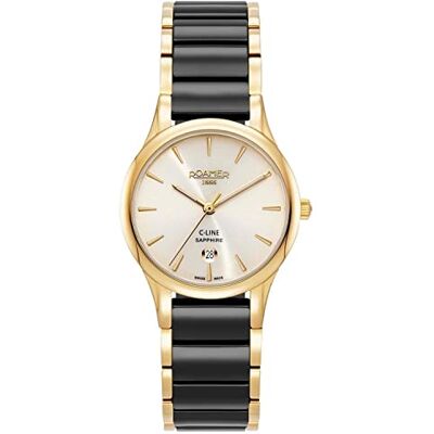 Roamer C-Line Analogique Crème Cadran Femmes Watch-658844 48 35 61, Blanc cassé, Classique, Blanc cassé, Classique Roamer C-Line Analogique Crème Cadran Femmes Watch-658844 48 35 61, Blanc cassé, Classique, Blanc cassé, Classique