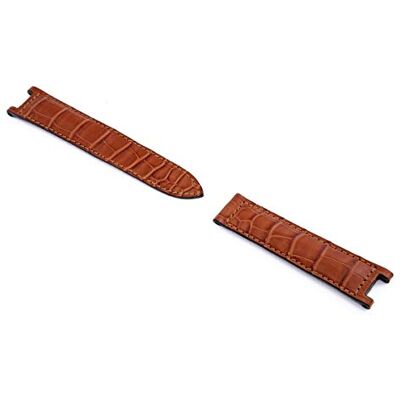 RIOS1931 Bracelet de montre pour homme Versailles Mod. 350 en cuir d'alligator véritable, largeur 20 mm, longueur 114/82 mm, couleur cognac, marron, lanière RIOS1931 Bracelet de montre pour homme Versailles Mod. 350 en cuir d'alligator véritable, largeur 20 mm, longueur 114/82 mm, couleur cognac, marron, lanière