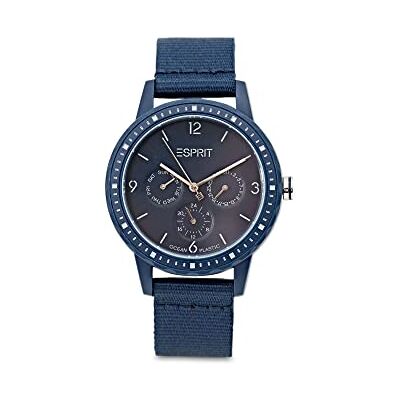 ESPRIT pour Femme Analogique Quartz Montre avec Bracelet en Nylon ES1L284L0025, Couleur : Bleu., sangle ESPRIT pour Femme Analogique Quartz Montre avec Bracelet en Nylon ES1L284L0025, Couleur : Bleu., sangle