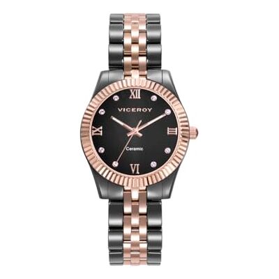 Viceroy Montre Dame Horloge Acier IP Rose Et Céramique Bracelet Mme Va 41124-53 Viceroy Montre Dame Horloge Acier IP Rose Et Céramique Bracelet Mme Va 41124-53