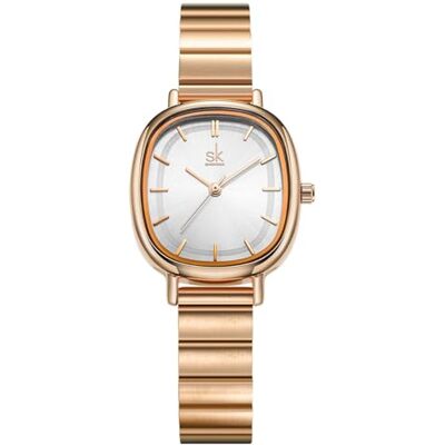 Alienwork SK Montre pour femme ultra fine élégante, Or rose/argent or rose/bracelet en métal or rose, Bracelet Alienwork SK Montre pour femme ultra fine élégante, Or rose/argent or rose/bracelet en métal or rose, Bracelet