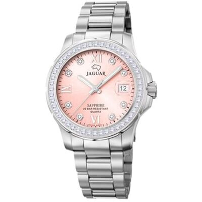 JAGUAR Montre modèle J892/2 de la collection Woman, boîtier de 34,5 mm rose avec bracelet en acier pour femme, Unique, Bracelet JAGUAR Montre modèle J892/2 de la collection Woman, boîtier de 34,5 mm rose avec bracelet en acier pour femme, Unique, Bracelet