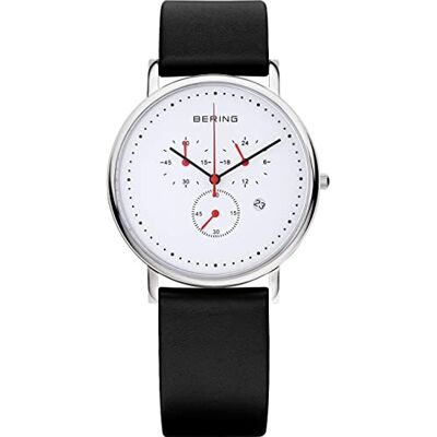 BERING Time 10540-AZ1 Montre Homme Quartz Analogique Chronomètre Bracelet Cuir Noir BERING Time 10540-AZ1 Montre Homme Quartz Analogique Chronomètre Bracelet Cuir Noir