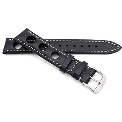 RIOS1931 Sulla Baikal Rallye Bracelet de montre vintage en cuir de vachette fait main en Allemagne robuste 18 mm Noir, Noir, 18mm, bracelet RIOS1931 Sulla Baikal Rallye Bracelet de montre vintage en cuir de vachette fait main en Allemagne robuste 18 mm Noir, Noir, 18mm, bracelet
