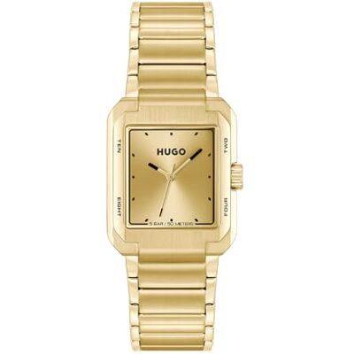HUGO Montre à quartz à trois aiguilles pour homme #Thrive Collection analogique avec bracelet en acier inoxydable, doré, One Size, Bracelet HUGO Montre à quartz à trois aiguilles pour homme #Thrive Collection analogique avec bracelet en acier inoxydable, doré, One Size, Bracelet