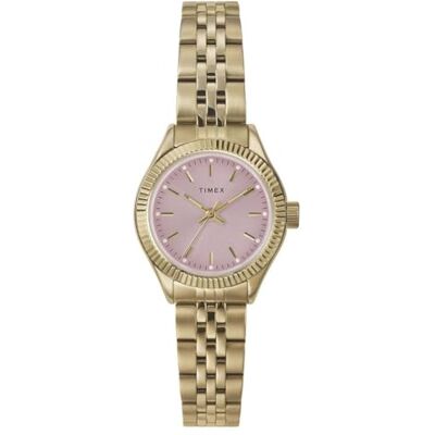 Timex Trend TW2W90800 Montre pour femmes, 25 mm, bracelet en acier inoxydable doré avec cadran rose et boîtier doré Timex Trend TW2W90800 Montre pour femmes, 25 mm, bracelet en acier inoxydable doré avec cadran rose et boîtier doré