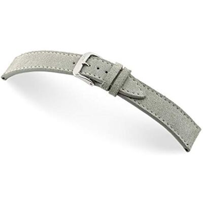 RIOS1931 Franklin 152 Bracelet de montre pour homme en daim véritable, largeur 22 mm, longueur 114/82 mm, couleur gris pierre, gris, bracelet RIOS1931 Franklin 152 Bracelet de montre pour homme en daim véritable, largeur 22 mm, longueur 114/82 mm, couleur gris pierre, gris, bracelet