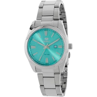 Marea B41377/3 Montre pour femme 34 mm Mouvement japonais résistant à l'eau 5 ATM, turquoise, Classique Marea B41377/3 Montre pour femme 34 mm Mouvement japonais résistant à l'eau 5 ATM, turquoise, Classique