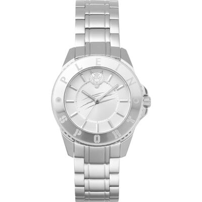 Philipp Plein Plein Sport Glam Montre analogique à quartz pour femme, Argent/argent/acier inoxydable Pskba0623, Bracelet Philipp Plein Plein Sport Glam Montre analogique à quartz pour femme, Argent/argent/acier inoxydable Pskba0623, Bracelet