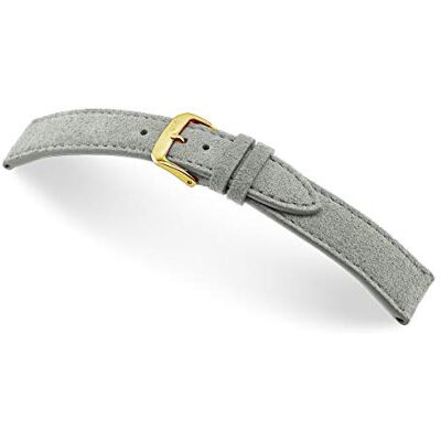 RIOS1931 Franklin Bracelet de montre vintage en daim fabriqué à la main en Allemagne classique doux pour la peau, Fermoir gris doré., 22mm, Sangles RIOS1931 Franklin Bracelet de montre vintage en daim fabriqué à la main en Allemagne classique doux pour la peau, Fermoir gris doré., 22mm, Sangles