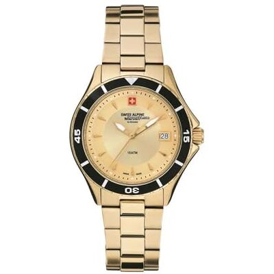Alpine Montre analogique à quartz 7740.1 pour femme en acier inoxydable, Or/or 1111sam, Bracelet Alpine Montre analogique à quartz 7740.1 pour femme en acier inoxydable, Or/or 1111sam, Bracelet