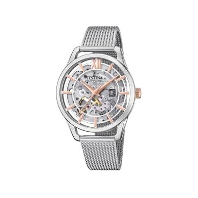 Festina Montre pour femme F20627/1 automatique avec boîtier en acier inoxydable 316l argenté et bracelet en acier inoxydable 316l argenté, argent, Bracelet Festina Montre pour femme F20627/1 automatique avec boîtier en acier inoxydable 316l argenté et bracelet en acier inoxydable 316l argenté, argent, Bracelet