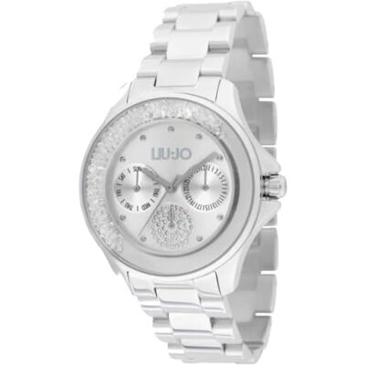 Liu Jo Dancing Symphony TLJ2353 Montre multifonction pour femme en acier avec cristaux pivotants au cadran, argent, Moderne Liu Jo Dancing Symphony TLJ2353 Montre multifonction pour femme en acier avec cristaux pivotants au cadran, argent, Moderne