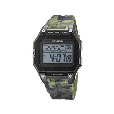 Calypso Fille Digital Quartz Montre avec Bracelet en Plastique K5810/4, Gris, sangle Calypso Fille Digital Quartz Montre avec Bracelet en Plastique K5810/4, Gris, sangle