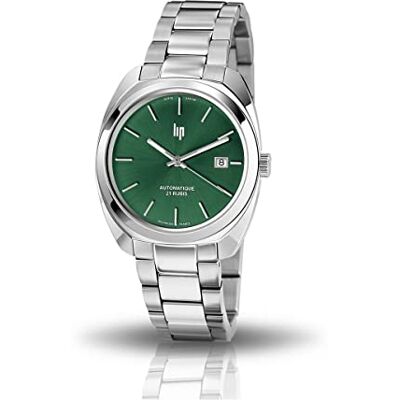 Lip Montre Homme Automatique 39 mm Cadran Vert Bracelet Métal Argenté 671369 Lip Montre Homme Automatique 39 mm Cadran Vert Bracelet Métal Argenté 671369