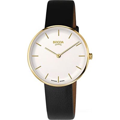 Boccia Femme Analogique Quartz Montre avec Bracelet en Cuir 3327-04, Noir, Sangle Boccia Femme Analogique Quartz Montre avec Bracelet en Cuir 3327-04, Noir, Sangle