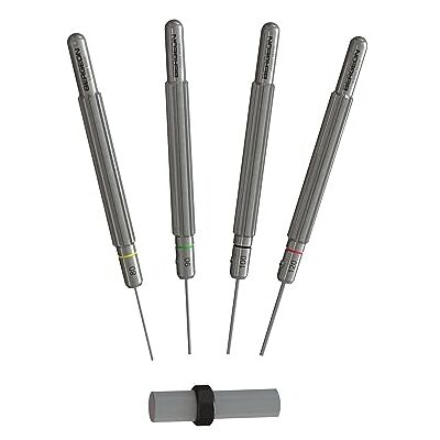 Bergeon 16988-P04 Lot de 4 tiges à bande en acier inoxydable avec profil spécial Diamètre 0,80, 0,90, 1,00 et 1,20 mm Bergeon 16988-P04 Lot de 4 tiges à bande en acier inoxydable avec profil spécial Diamètre 0,80, 0,90, 1,00 et 1,20 mm