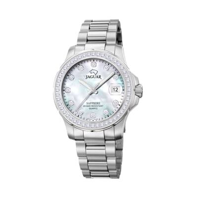 JAGUAR J892/1 Montre de la Collection Woman avec boîtier de 34,5 mm Nacre avec Bracelet en Acier pour Femme, Unique, Bracelet JAGUAR J892/1 Montre de la Collection Woman avec boîtier de 34,5 mm Nacre avec Bracelet en Acier pour Femme, Unique, Bracelet