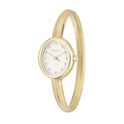 BREIL Montre femme HOOP Horloge Montre Dame, cadran mono-couleur argent mouvement seulement temps 2 aiguilles quartz et bracelet acier or TW2056 BREIL Montre femme HOOP Horloge Montre Dame, cadran mono-couleur argent mouvement seulement temps 2 aiguilles quartz et bracelet acier or TW2056