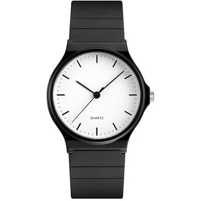 JewelryWe Montre-bracelet à quartz en silicone : femmes et hommes, étanche 3 ATM, bracelet en caoutchouc, cadran doux, analogique, montres décontractées, cadeaux, Échelle noire, Adult, Sangle JewelryWe Montre-bracelet à quartz en silicone : femmes et hommes, étanche 3 ATM, bracelet en caoutchouc, cadran doux, analogique, montres décontractées, cadeaux, Échelle noire, Adult, Sangle