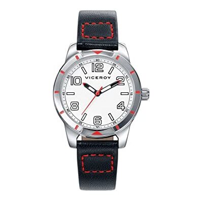 Viceroy Montre analogique pour garçons à quartz avec bracelet en cuir 40447-14, bande Viceroy Montre analogique pour garçons à quartz avec bracelet en cuir 40447-14, bande