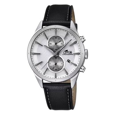 Lotus Montre pour Homme 18313/1 Outlet Boîtier en Acier Inoxydable Gris Bracelet en Cuir Noir, Metallique, sangle Lotus Montre pour Homme 18313/1 Outlet Boîtier en Acier Inoxydable Gris Bracelet en Cuir Noir, Metallique, sangle